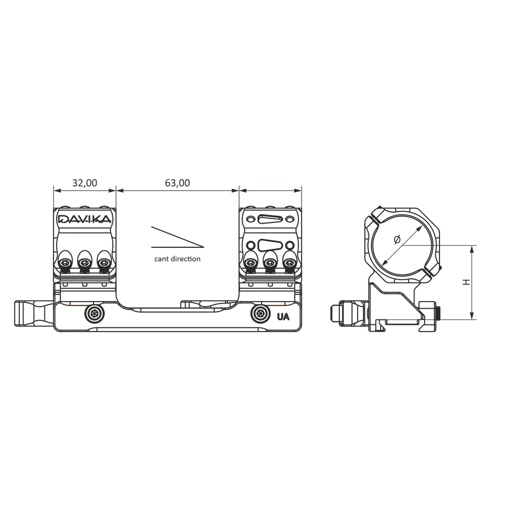 34mm scope mount | Picatinny QD Ergo base