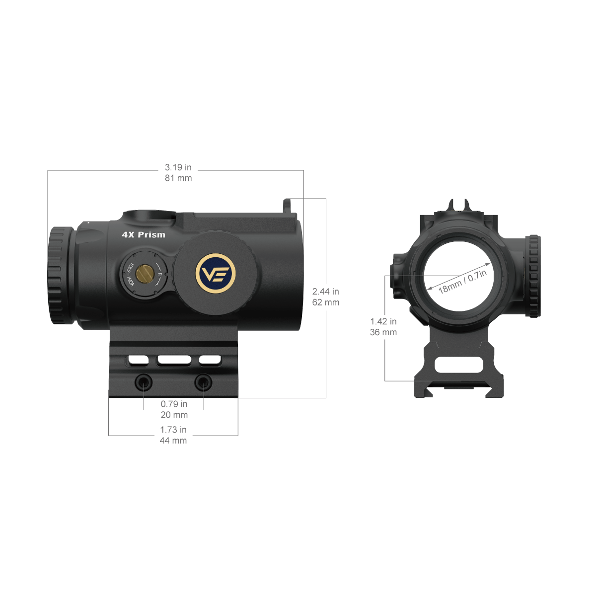 Vector Optics Paragon 4x24 ultra compact prism rifle scope