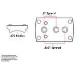 Universal shotgun / rifle [.670" Radius] red dot mount | type S