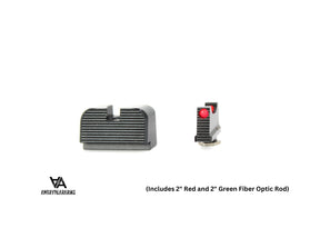 Tall sights for Glock MOS [G17 MOS G19 MOS & other] | with fiber optics