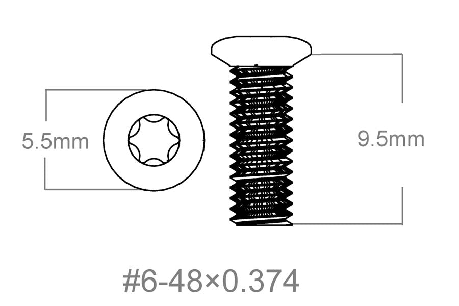 Set of screws 3pcs | 6-48x0.374" [T10]
