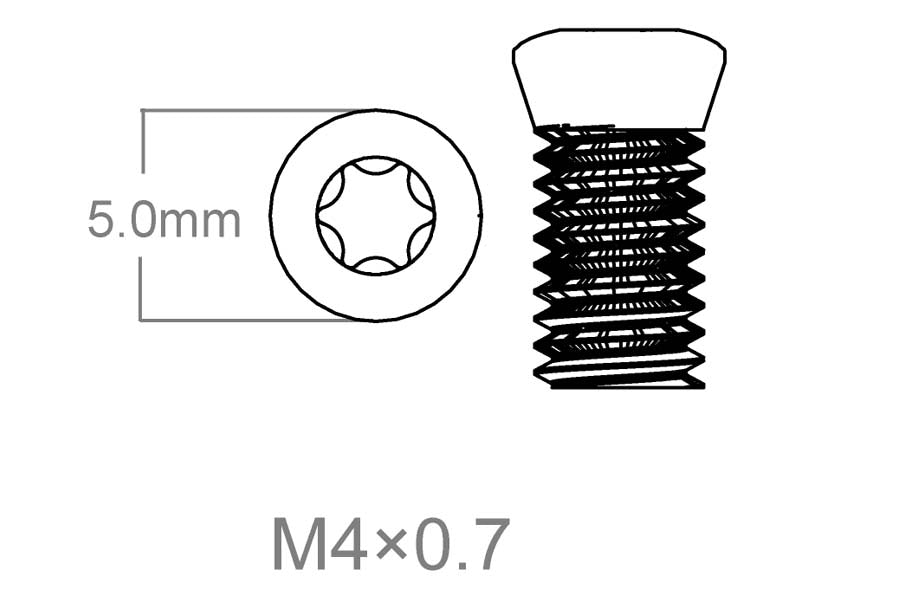 Set of screws 3pcs | M4x0.7 [T10] 8 mm