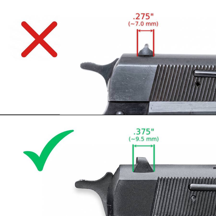 Browning Hi-Power [Vigilante Mark III Practical HP40] adjustable sights | white dots