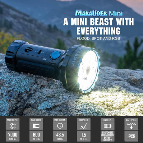 Olight Marauder Mini | multi-color rechargeable flashlight | 7 000 lm