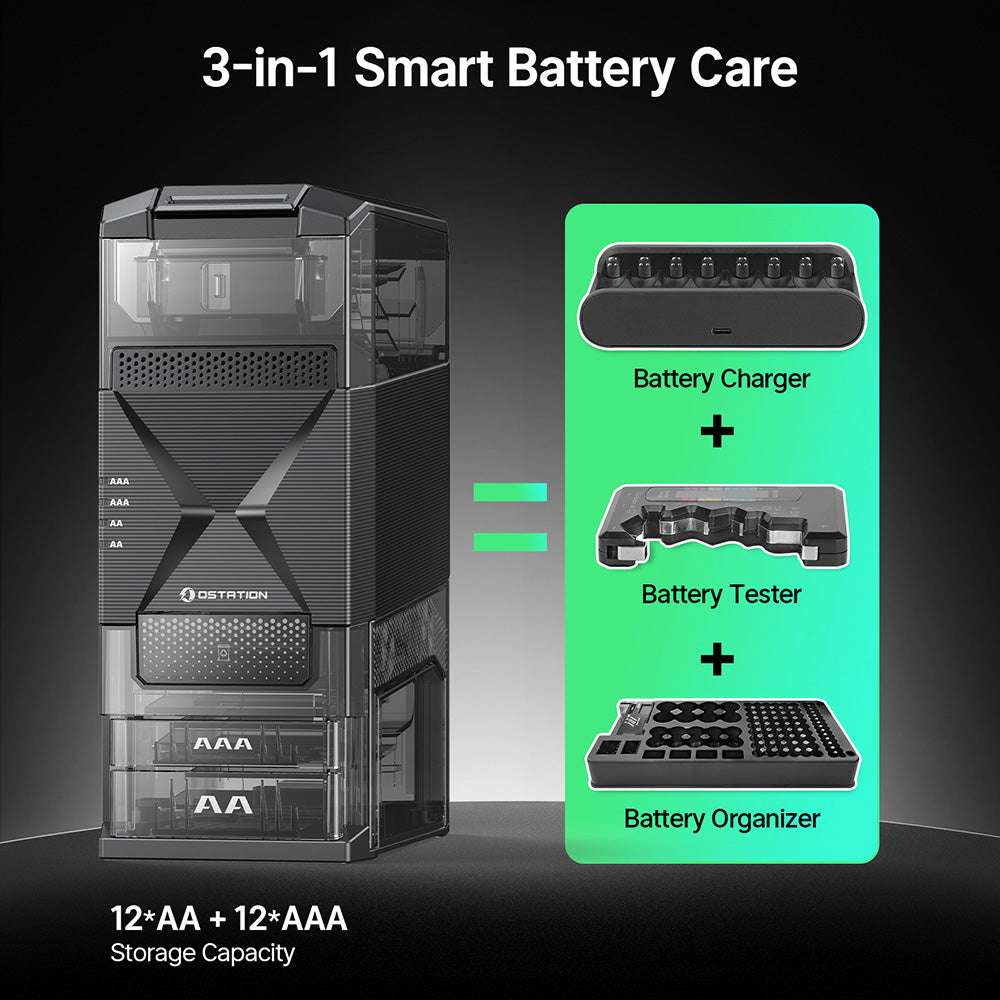 Olight Ostation 2 | smart AA/AAA battery charger | 3-in-1