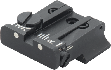 Smith & Wesson [Cal. 9 Cal. 40 3rd Gen & 1911E Cal. 45] adjustable rear sight | white dots